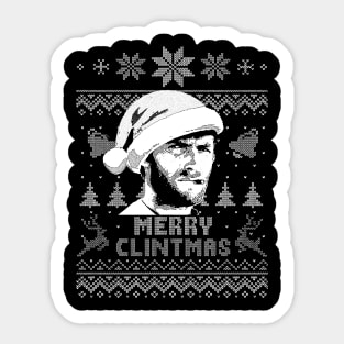 Clint Eastwood Merry Christmas - White Sticker